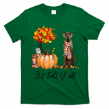 It's Fall Y'all Great Dane Dog Lovers Thanksgiving Halloween T-Shirt - Irish Green