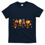 ItS Fall YAll Pumpkin Spice Latte Dog Miniature Schnauzer Funny Gift T-Shirt - Navy
