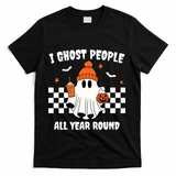 I Ghost People All Year Round Halloween Funny T-Shirt - Black