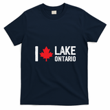 I Heart Maple Leaf Lake Ontario Canada T-Shirt - Navy Blue