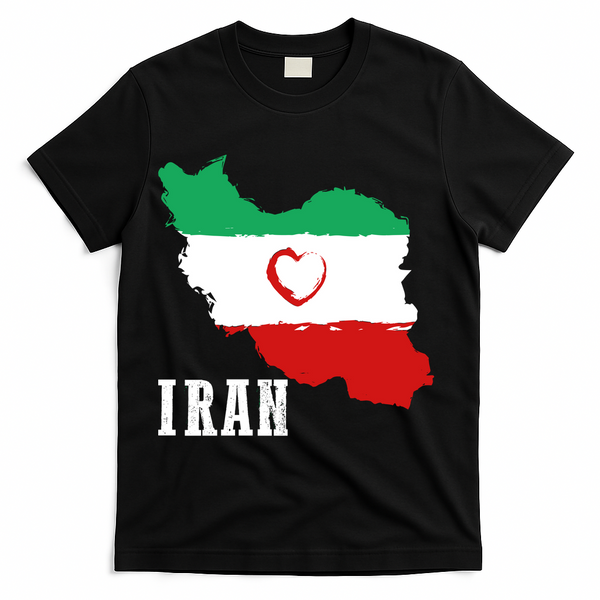 Iran Heart Map Pride For Patriotic Souls T-Shirt - Black