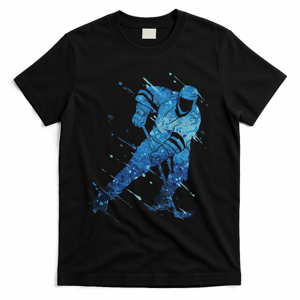 Ice Hockey Player T-Shirt - Black