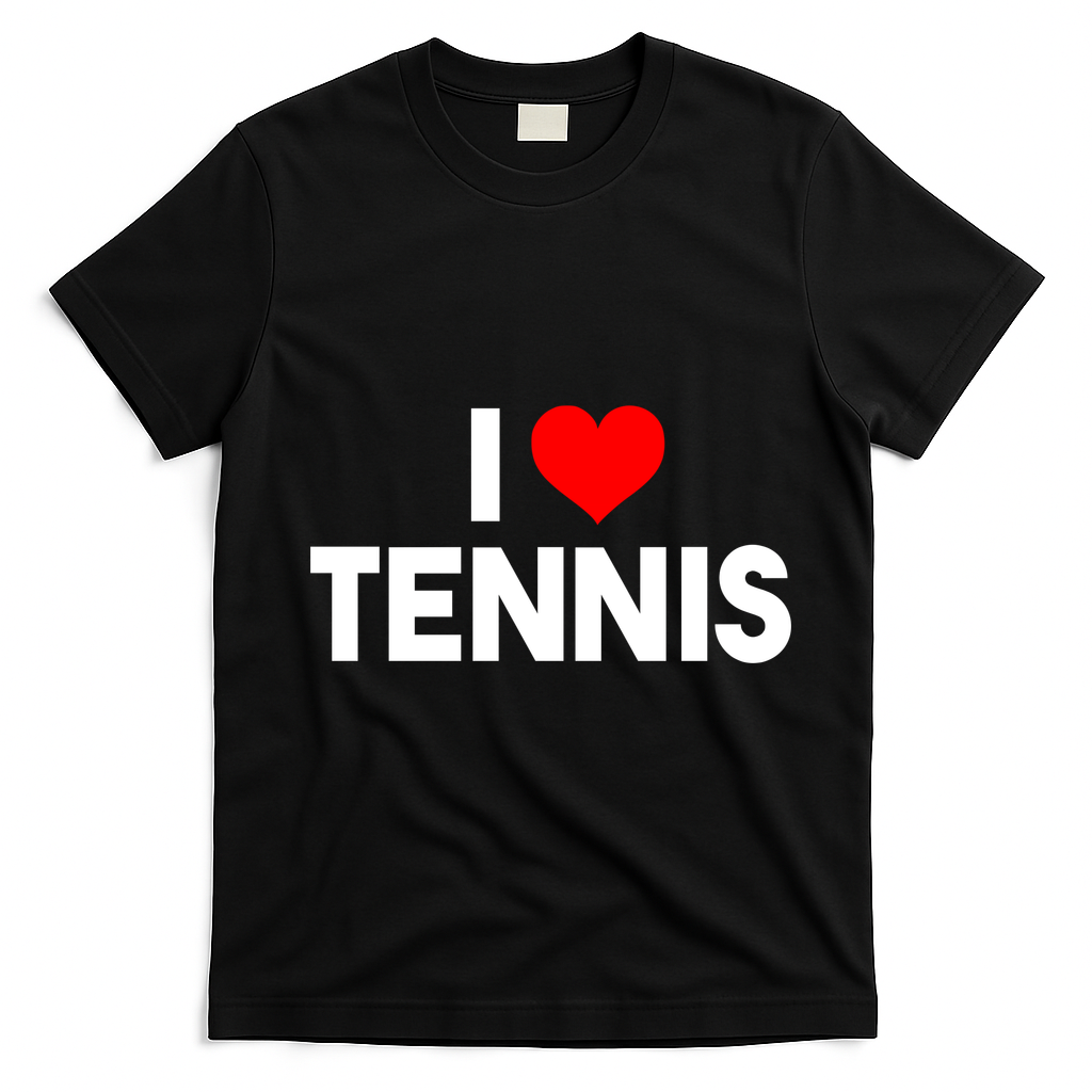 I Heart Tennis T-Shirt - Black