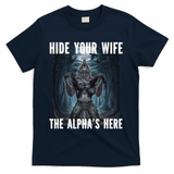 I Heart Werewolfs Alpha Funny Cringe Werewolf Wolf Meme T-Shirt - Navy