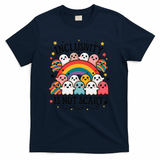 Inclusivity Is Not Scary  Cute Ghost Welcome Here Funny T-Shirt - Navy