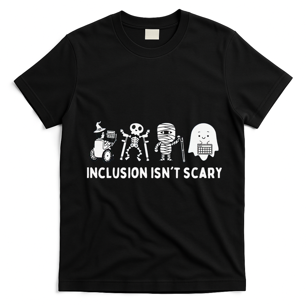 Inclusion Isnt Scary SLP Halloween Sped Teacher Inclusion T-Shirt - Black