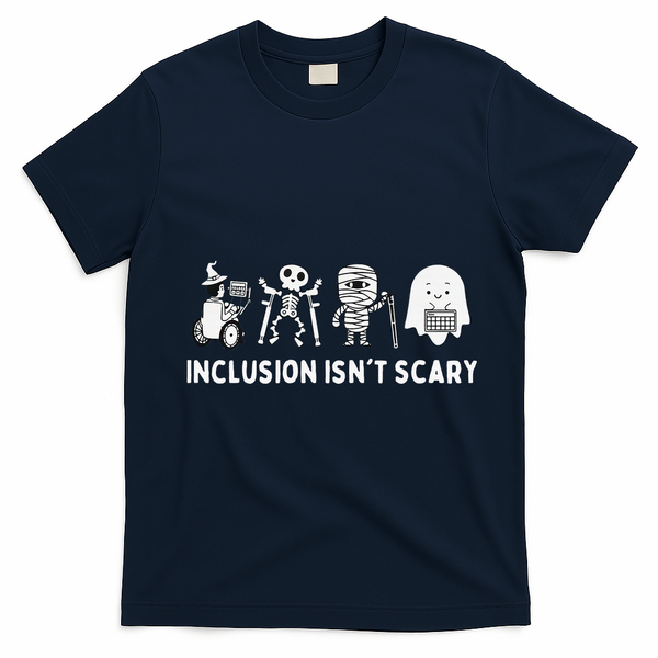 Inclusion Isnt Scary SLP Halloween Sped Teacher Inclusion T-Shirt - Navy Blue