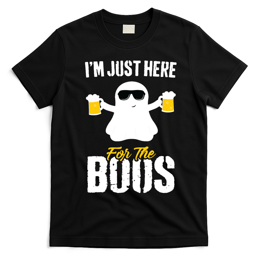 IM Just Here For The Boos Beer Funny Halloween T-Shirt - Black