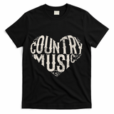 I Love Country Design Country Music Lover Gift Idea T-Shirt - Black