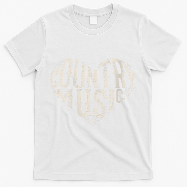 I Love Country Design Country Music Lover Gift Idea T-Shirt - White