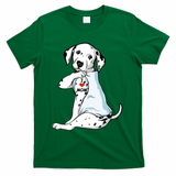 I Love Mom Tattoo Dalmatian Mom Dog Lover Gift T-Shirt - Green