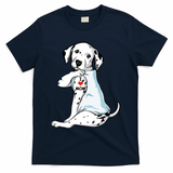 I Love Mom Tattoo Dalmatian Mom Dog Lover Gift T-Shirt - Navy
