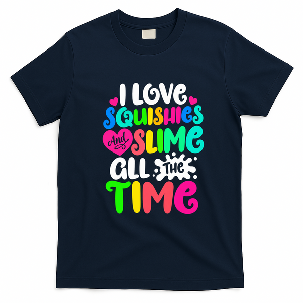 I Love Squishies And Slime Funny DIY Lovers T-Shirt - Navy Blue