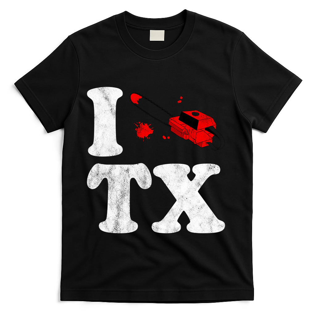 I Love Texas Chainsaw T-Shirt - Black