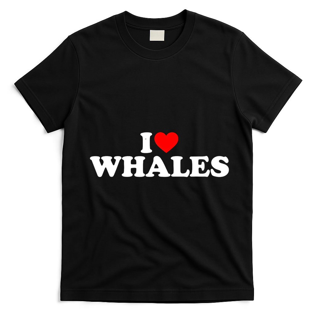 I Love Whales T-Shirt - Black