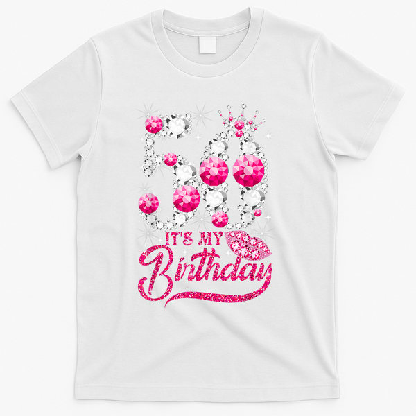 It's My 50th Birthday Queen 50 Years Old Shoes Crown Diamond T-Shirt - White