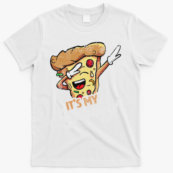 It's My Birthday Cool Dabbing Pizza Gift Bday Party T-Shirt - White