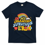 In My Chlamydia Survivor Era Funny Inappropriate T-Shirt - Navy Blue