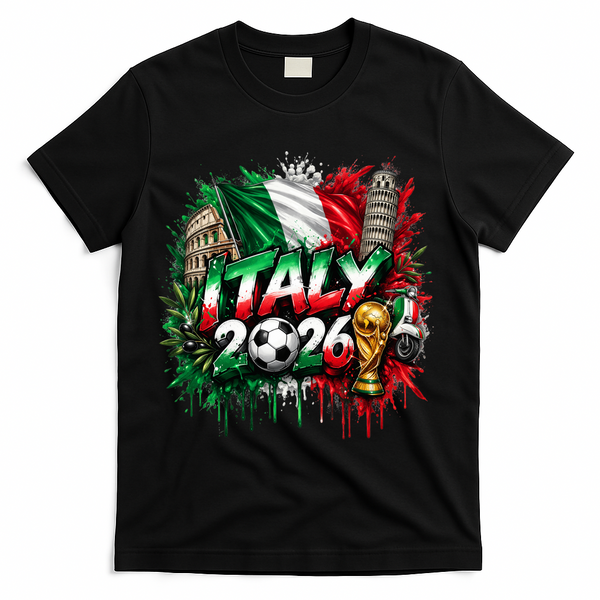 ITALY North America Soccer Tournament 2026 T-Shirt - Black