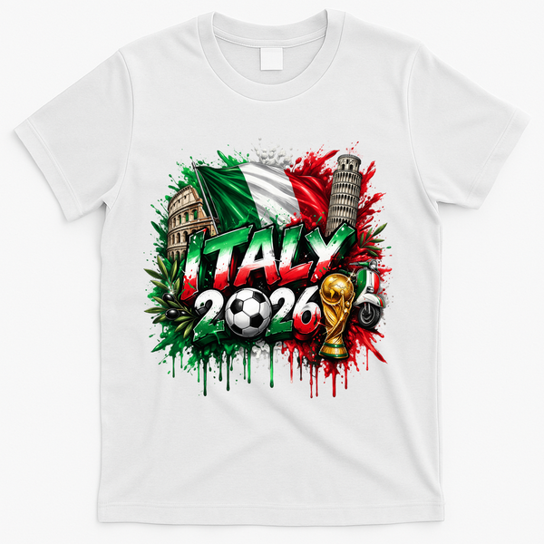 ITALY North America Soccer Tournament 2026 T-Shirt - White