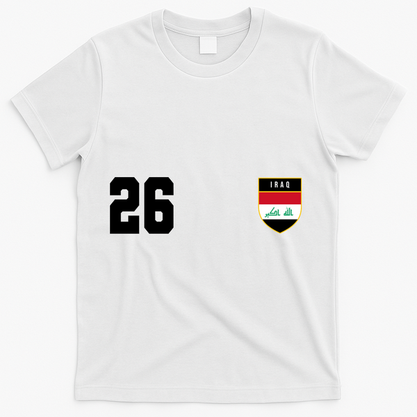 Iraq Nation Football Soccer 26 Jersey T-Shirt - White