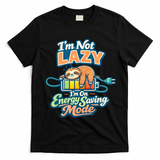 I'm Not Lazy I'm On Energy Saving Mode Funny Sloth T-Shirt - Black