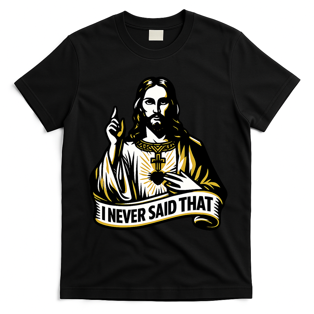 I NEVER SAID THAT Jesus Christ T-Shirt - Black