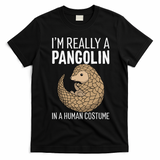 Im Really A Pangolin In A Human Costume Halloween T-Shirt - Black