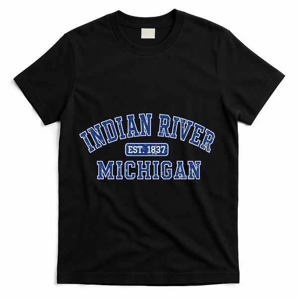 Indian River Michigan Vintage T-Shirt - Black