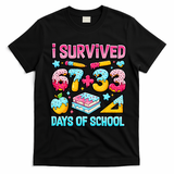 I Survived 67 33 Days Of School 100 Day 6-7 Meme T-Shirt - Black
