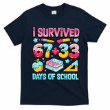 I Survived 67 33 Days Of School 100 Day 6-7 Meme T-Shirt - Navy Blue