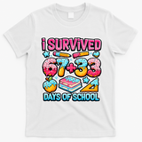 I Survived 67 33 Days Of School 100 Days Of School 6-7 Meme T-Shirt - White