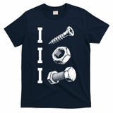 I Screw I Nut I Bolt Funny Mechanic T-Shirt - Navy Blue