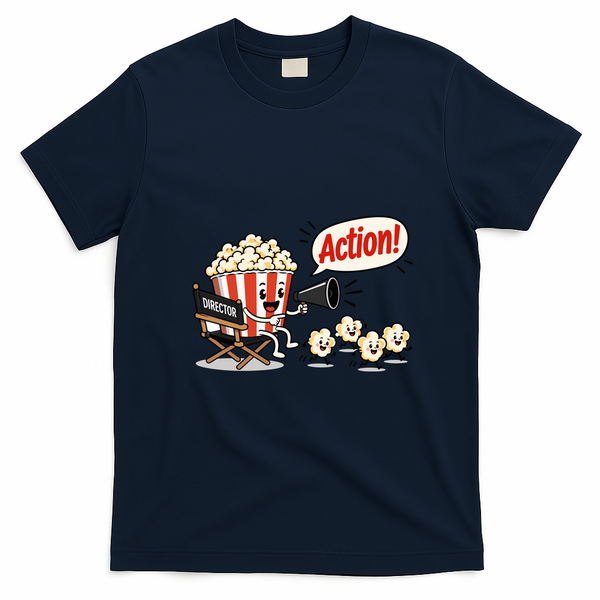 It's Showtime Movie Theater Popcorn Funny Meme T-Shirt - Navy Blue