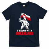 I Stand With Greenland Protest Arctic Polar Bear T-Shirt - Navy Blue