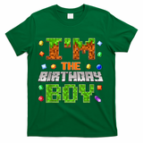 I'M The Birthday Boy Bday Party Video Gamer Pixel Number T-Shirt - Green