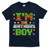 I'M The Birthday Boy Bday Party Video Gamer Pixel Number T-Shirt - Navy