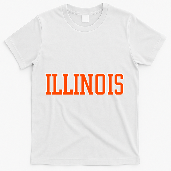 Illinois Throwback Classic Team Sports Varsity T-Shirt - White