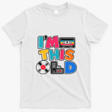 I'm This Old Birthday Celebration Vintage Retro T-Shirt - White