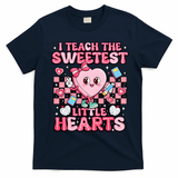 I Teach The Sweetest Little Hearts Teacher Valentines Day T-Shirt - Navy Blue