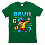 I Was 6 Now I'm 7 7th Birthday 67 Meme Boys Gaming T-Shirt - Irish Green