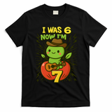 I Was 6, Now I'm 7 Years Old 6-7 Meme 7th Birthday T-Shirt - Black