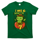 I Was 6, Now I'm 7 Years Old 6-7 Meme 7th Birthday T-Shirt - Irish Green