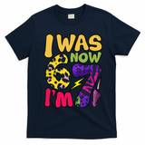 I Was 6 Now I'm 7 Funny 67 Meme 7th Birthday T-Shirt - Navy Blue