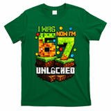 I Was 6 Now I'm 7 Pixel Game Unlocked Gamer 7th Birthday  T-Shirt - Irish Green