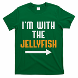 I'm With The Jellyfish Costume Funny Halloween Couple T-Shirt - Green