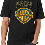 If You See Da Police Warn A Brother Funny Black T-Shirt T-Shirt - White
