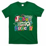 Jesus And Soccer Faith Inspired Graphic T-Shirt - Irish Green
