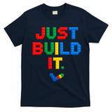 Just Build It Master Builder Building Block T-Shirt - Navy Blue