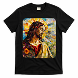 Jesus Christ Renaissance Art Church T-Shirt - Black